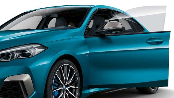 Bezrāmja durvis, BMW 2. sērijas Gran Coupé Bezrāmja durvis, BMW 2. sērijas Gran Coupé, metāliska Snapper Rocks Blue krāsa, F44, virsbūve