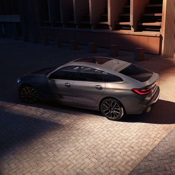 Virsbūve, BMW 6. sērijas Gran Turismo G32, 2020 BMW 6. sērijas Gran Turismo 640i xDrive G32, 2020, Bernina Grey krāsa, skats no putna lidojuma