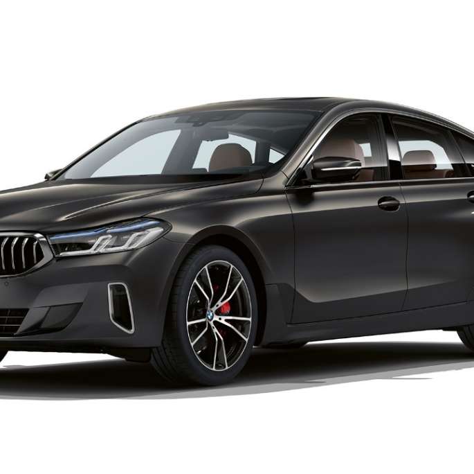 BMW 6. sērijas Gran Turismo, Luxury Line, G32, 2020 BMW 6. sērijas Gran Turismo G32 640d xDrive, 2020, Luxury Line, Dravit Grey krāsa, trīs ceturtdaļu priekšpuses skats