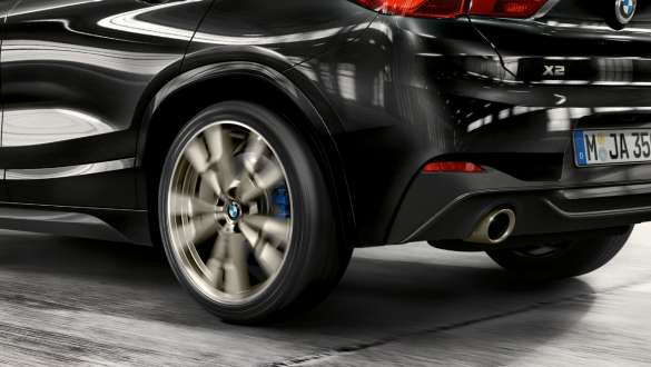 BMW xDrive, BMW X2 M35i BMW xDrive, BMW X2 M35i, metāliska Sapphire Black krāsa, F39, tuvplāns, aizmugure