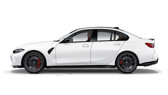 Sānu dizains, BMW M3 Competition Sedan, metāliska Frozen Brilliant White krāsa, G80, 2020 BMW M3 Competition Sedan, G80, 2020, metāliska Frozen Brilliant White krāsa, sānu dizains, sānskats