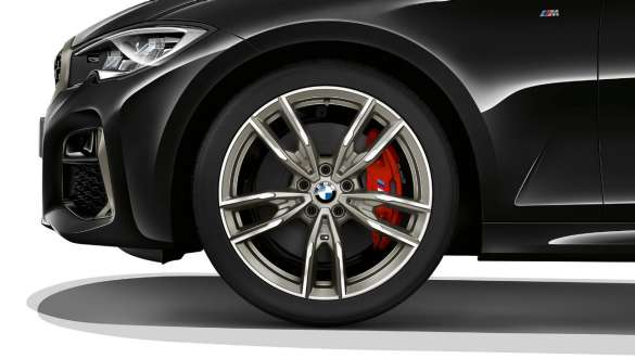 19 collu M vieglmetāla divtoņu diski, 792 M stils, divtoņu, BMW M340i xDrive Sedan, G20, 2020 BMW M340i xDrive Sedan, G20, 2020, 19 collu M vieglmetāla diski, 792 M stils, divtoņu, tuvplāns, disks