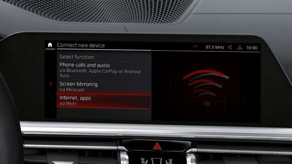 Wi-Fi karstvieta, BMW 3. sērijas Sedan, M automobiļi G80, G20 BMW 3. sērijas Sedan M automobiļi, G80, G20, Wi-Fi karstvieta, vadības displejs, salons