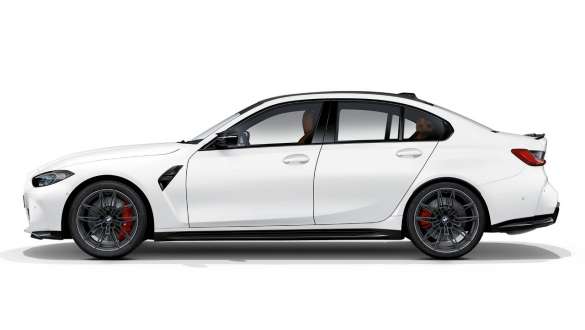 Sānu dizains, BMW M3 Competition Sedan, metāliska Frozen Brilliant White krāsa, G80, 2020 BMW M3 Competition Sedan, G80, 2020, metāliska Frozen Brilliant White krāsa, sānu dizains, sānskats