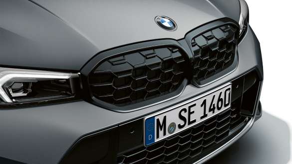 BMW elipsveida režģis ar tīkla dizainu, M340i xDrive Sedan, G20 BMW M340i xDrive Sedan, G20, BMW Individual Frozen Pure Grey krāsa, BMW elipsveida režģis ar tīkla dizainu