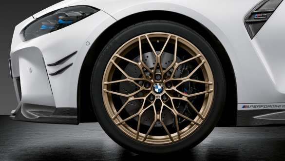 20/21 collas M Performance kalts disks, 1000 M stils, Frozen Gold Bronze krāsa, BMW M3 Sedan, G80, 2020 BMW M3 Sedan, G80, 2020, 20/21 collas M Performance kalts disks, 1000 M stils, Frozen Gold Bronze krāsa, tuvplāns