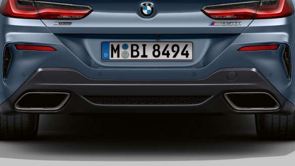 M sporta izplūdes sistēma. BMW M850i xDrive Coupé ar M sporta izplūdes sistēmu.