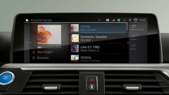 Connected Music (iesk. Spotify), BMW iX3, G08 Connected Music (iesk. Spotify), BMW iX3, G08, 2020, vadības displejs, salons