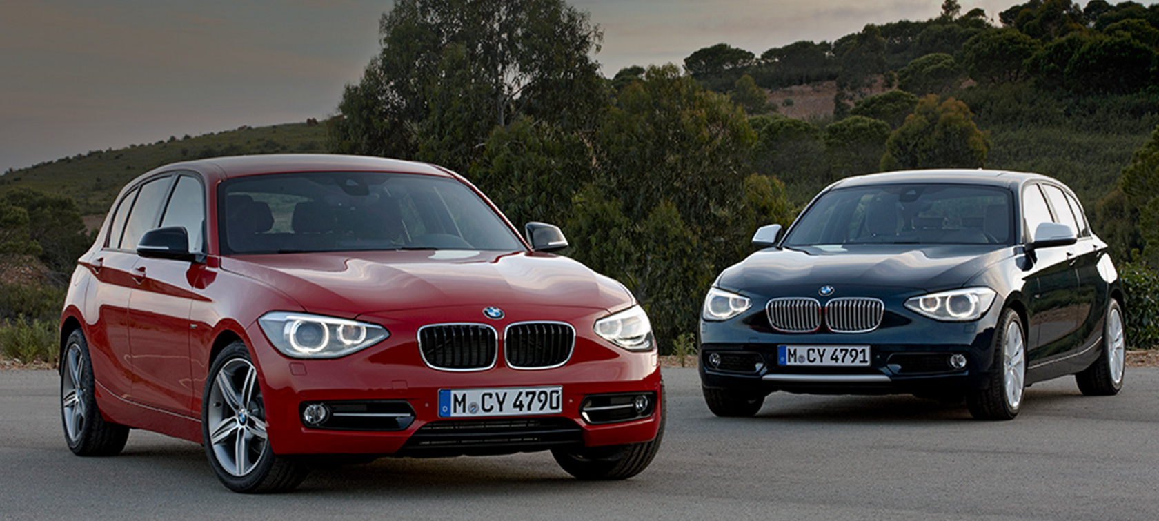 BMW 1. sērija (F20), Sport un Urban Line, stāvošs automobilis BMW 1. sērija (F20), Sport un Urban Line, stāvošs automobilis
