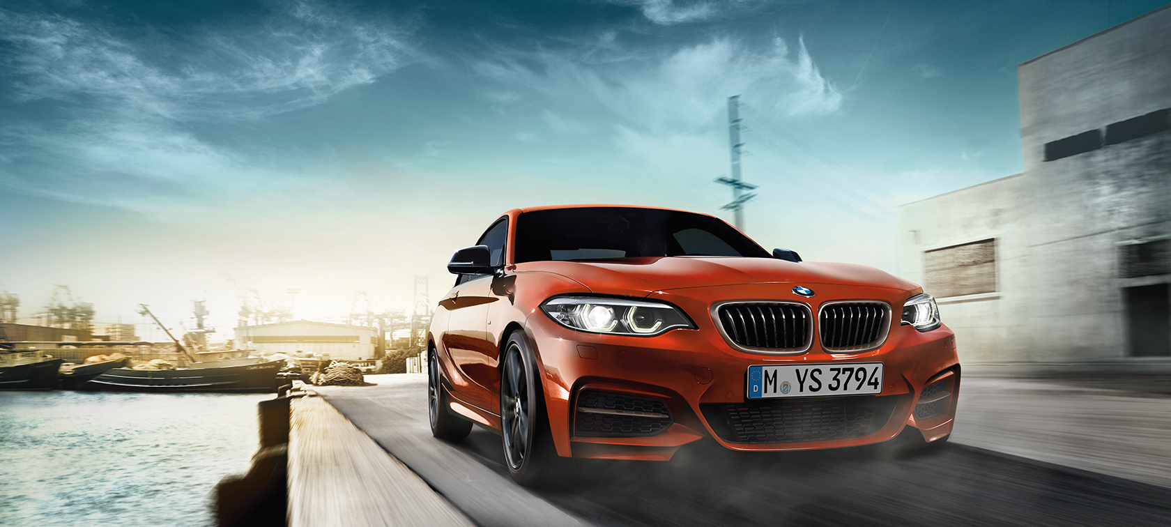 BMW 2. sērijas Coupé, trīs ceturtdaļu priekšējais skats BMW 2. sērijas Coupé, trīs ceturtdaļu priekšējais skats