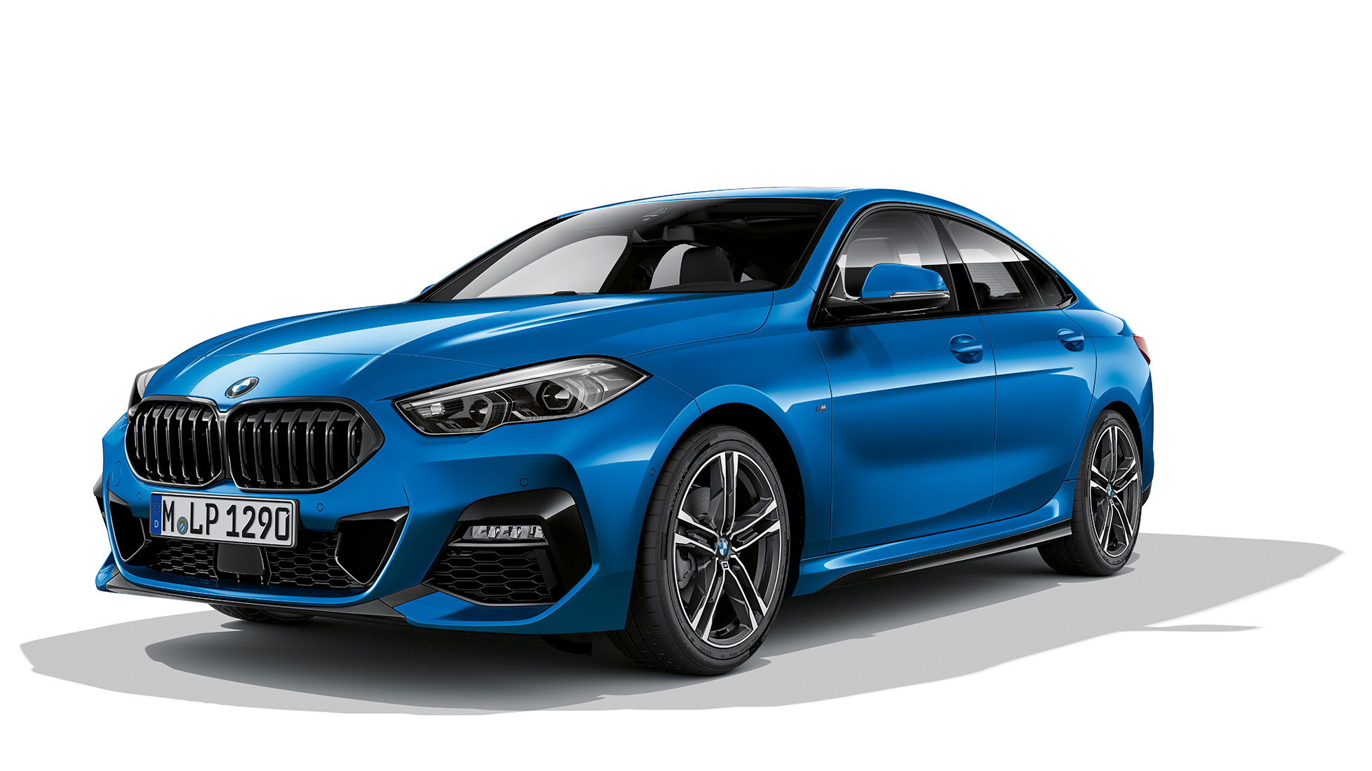 M vieglmetāla diski, BMW 2. sērijas Gran Coupé, M Sport modelis M vieglmetāla diski, BMW 2. sērijas Gran Coupé, M Sport, metāliska Misano Blue krāsa, F44, trīs ceturtdaļu priekšpuses skats