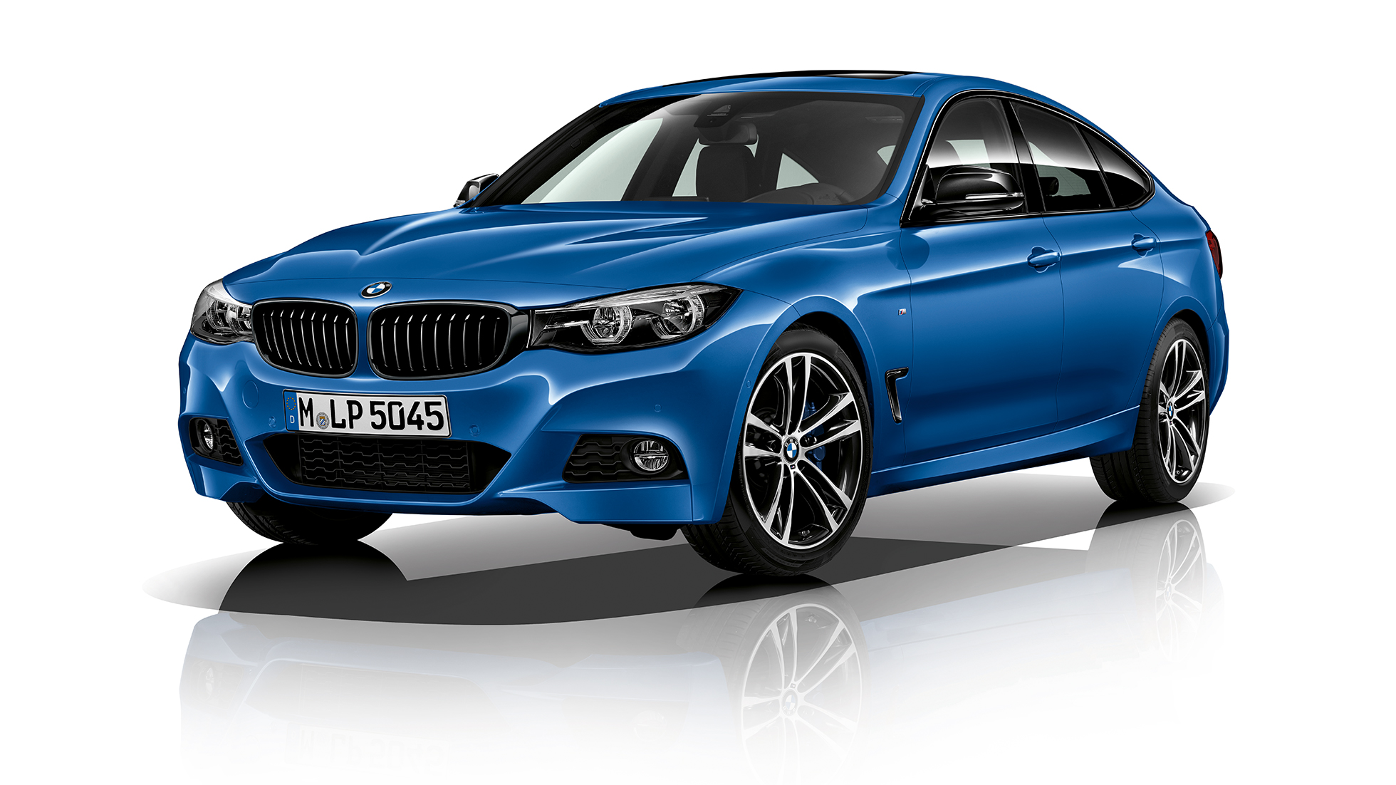 BMW 3. sērijas Gran Turismo, M Sport modeļa trīs ceturtdaļu priekšējais skats BMW 3. sērijas Gran Turismo, M Sport modeļa trīs ceturtdaļu priekšējais skats