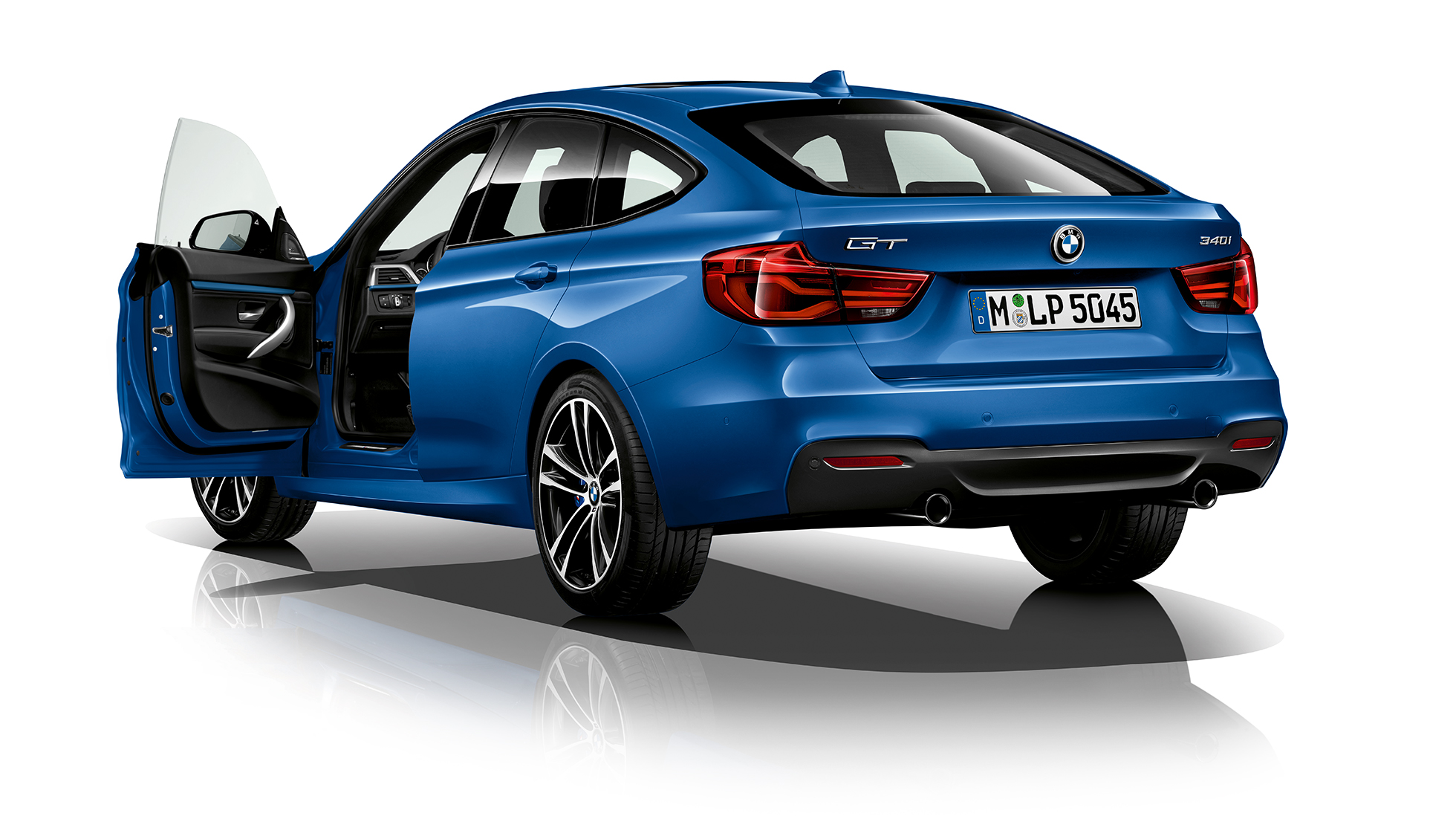 BMW 3. sērijas Gran Turismo, M Sport modeļa trīs ceturtdaļu aizmugures skats BMW 3. sērijas Gran Turismo, M Sport modeļa trīs ceturtdaļu aizmugures skats