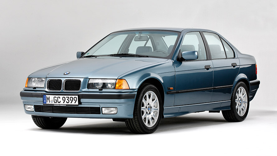 BMW 3. sērijas Sedan, E36, trešā paaudze, trīs ceturtdaļu priekšpuses skats BMW 3. sērijas modeļi, BMW 3. sērijas Sedan, E36, trešā paaudze, trīs ceturtdaļu priekšpuses skats