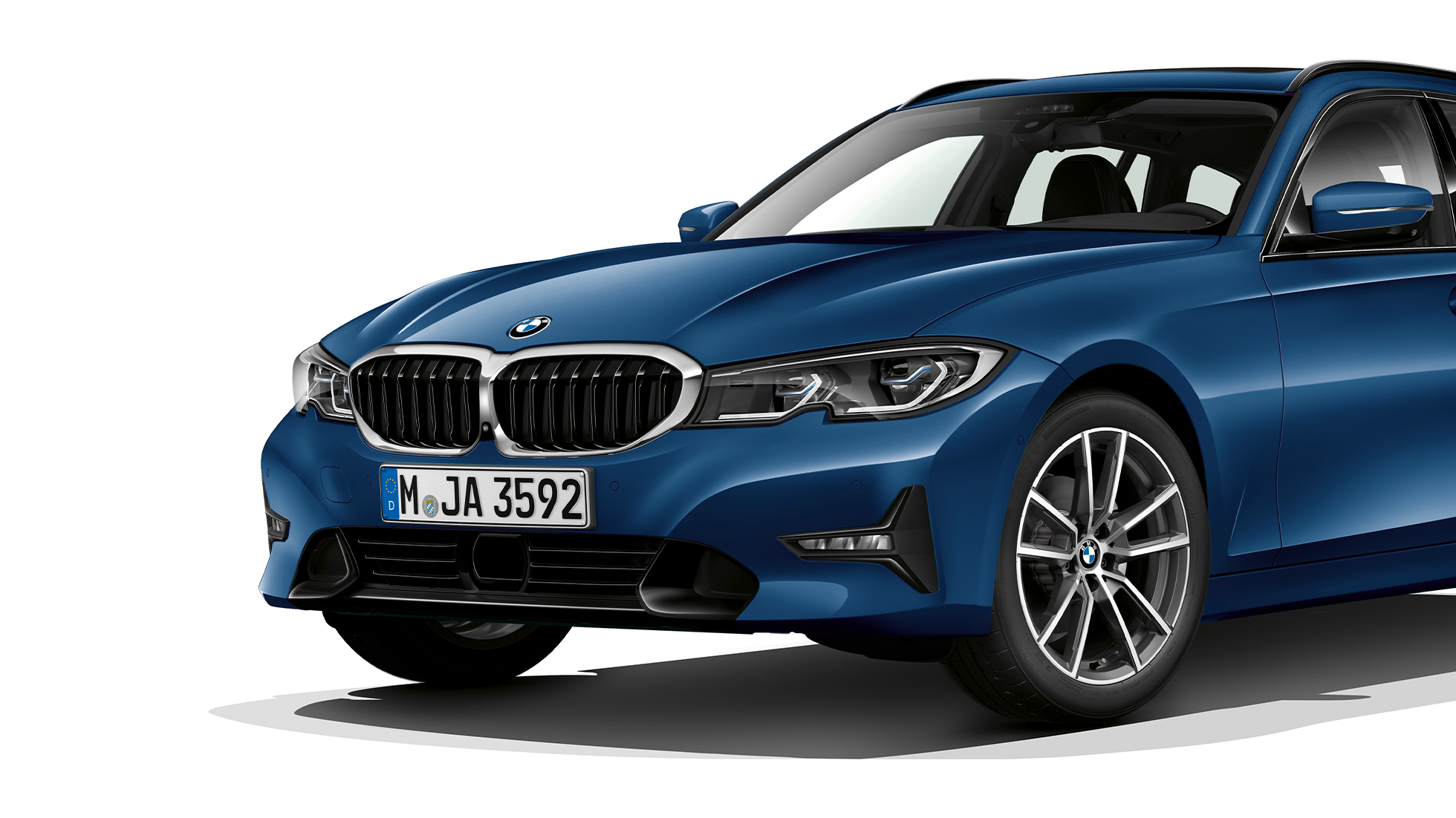 Sport Line modelis, trīs ceturtdaļu skatā no priekšpuses BMW 3. sērijas Touring, Sport Line modeļa trīs ceturtdaļu priekšējais skats