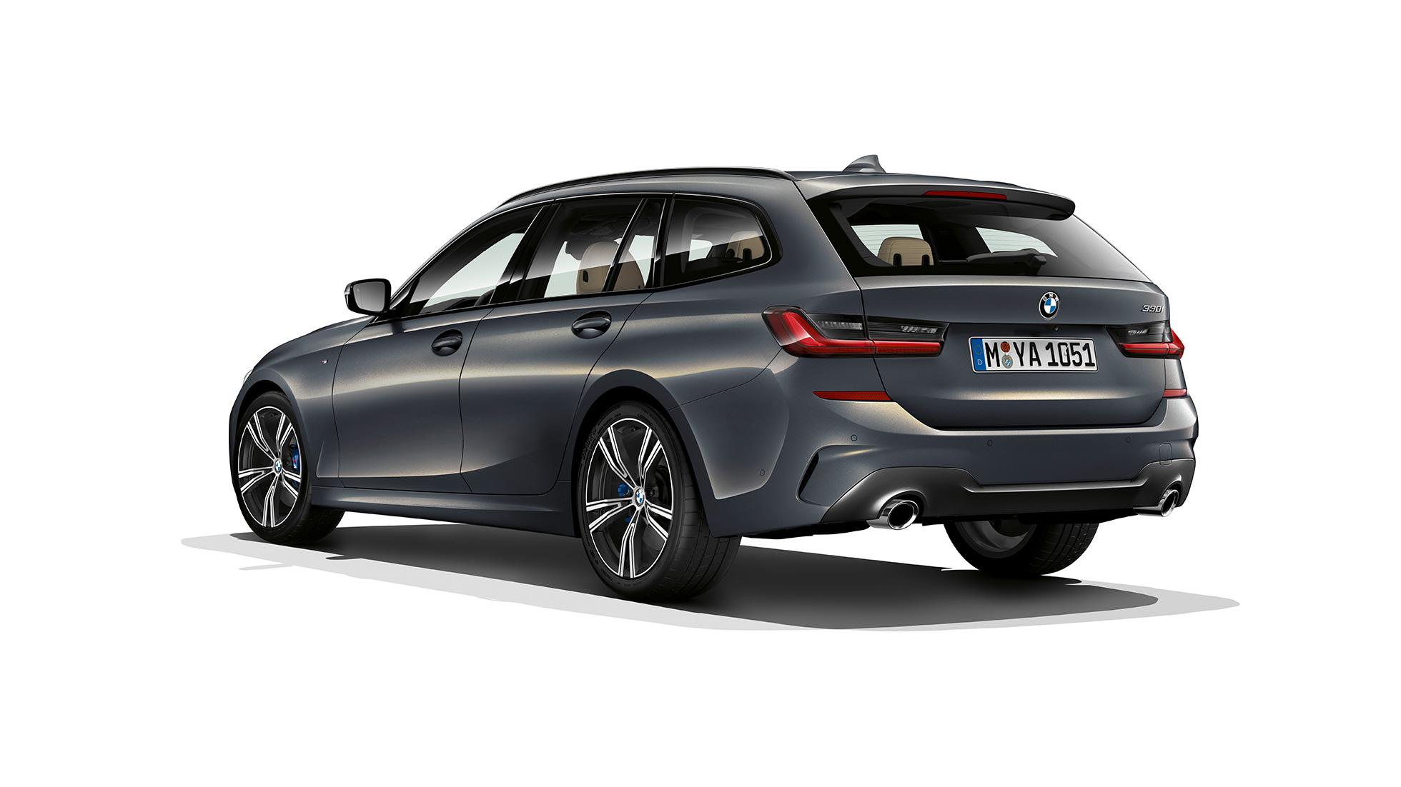 M Sport modelis, trīs ceturtdaļu aizmugures skats BMW 3. sērijas Touring, M Sport modeļa trīs ceturtdaļu aizmugures skats