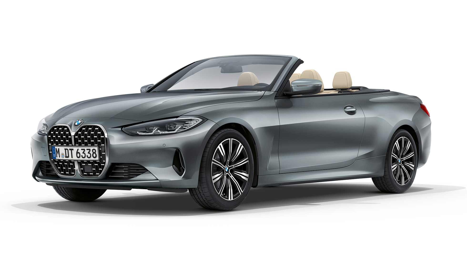 BMW 4. sērijas Cabrio, bāzes modelis, G23, 2020, trīs ceturtdaļu priekšpuses skats BMW 4. sērijas Cabrio, G23, 2020, bāzes modelis, metāliska Bluestone krāsa, trīs ceturtdaļu priekšpuses skats