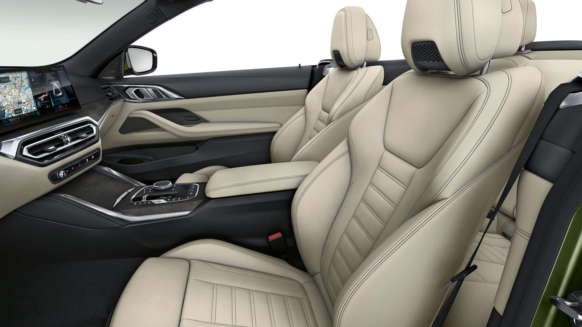 Sporta sēdekļi, BMW 4. sērijas Cabrio, M Sport modelis, G23, 2020 Sporta sēdekļi ar ekskluzīvas ādas apdari, BMW 4. sērijas Cabrio, G23, 2020, M Sport modelis, salons