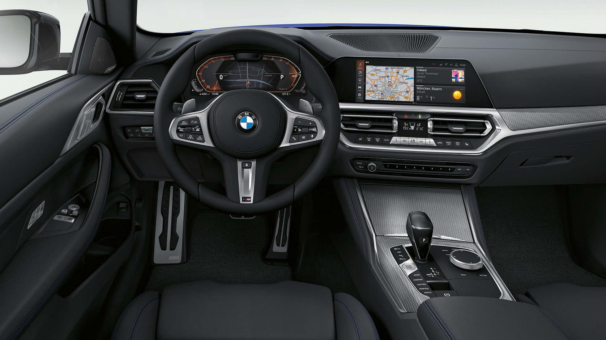 Apdare, BMW 4. sērijas Coupé, M sporta pakotne, G22, 2020 Ekskluzīvas ādas apdare, BMW 4. sērijas Coupé, G22, 2020, M sporta pakotne, salons