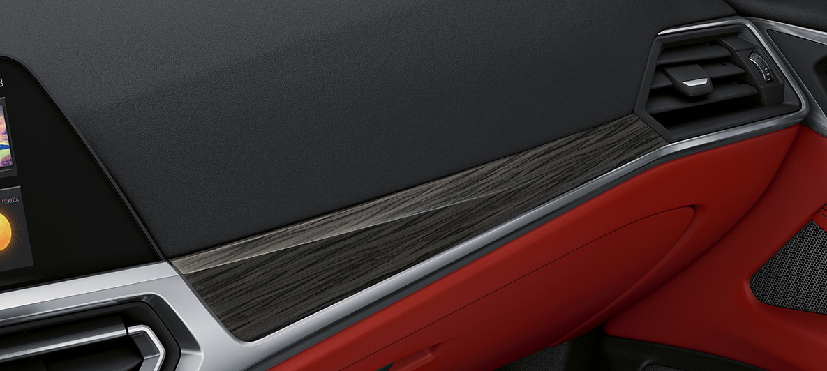 Salona apdares, smalks koks, BMW 4. sērijas Coupé, Individual, G22, 2020, salons Salona apdares, smalks koks ar Pearl Chrome akcentējošu apdares elementu, BMW 4. sērijas Coupé, Individual, G22, 2020, salons