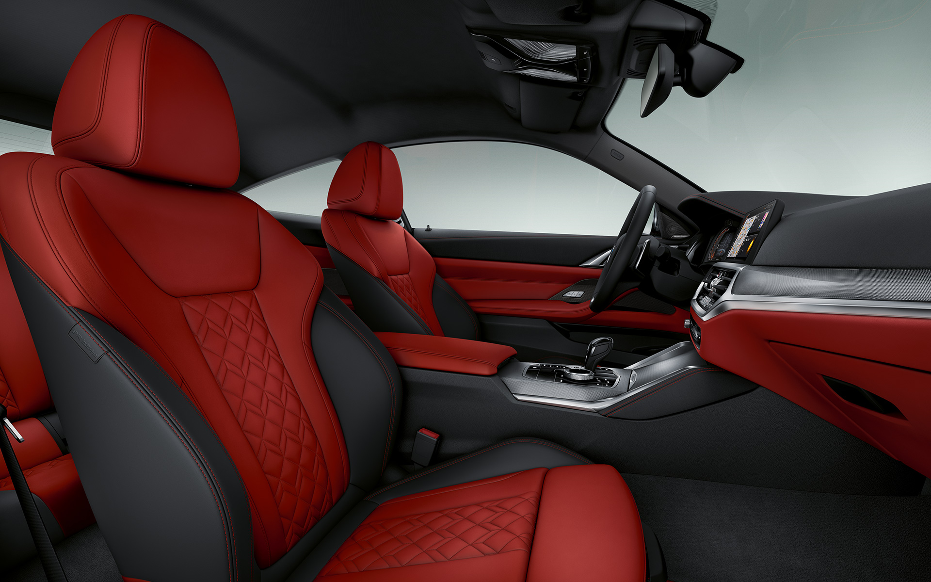 BMW Individual paplašināta Merino ādas apdare, Fiona Red/Black krāsa, BMW 4. sērijas Coupé, Individual, G22, 2020 BMW Individual paplašināta Merino ādas apdare, Fiona Red/Black krāsa, BMW 4. sērijas Coupé, Individual, G22, 2020