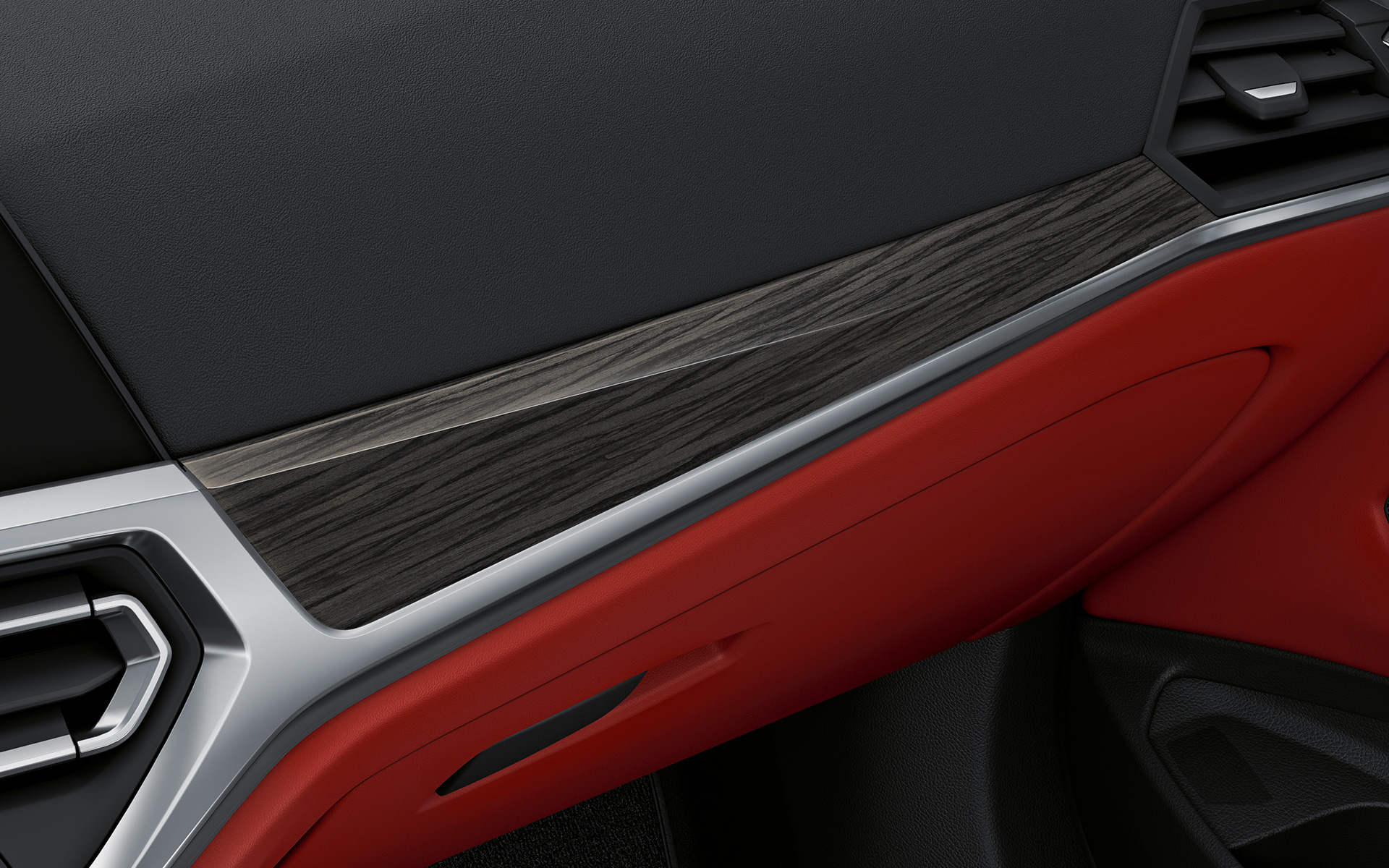 Salona apdares, smalks koks, BMW 4. sērijas Coupé, Individual, G22, 2020, salons Salona apdares, smalks koks ar Pearl Chrome akcentējošu apdares elementu, BMW 4. sērijas Coupé, Individual, G22, 2020, salons