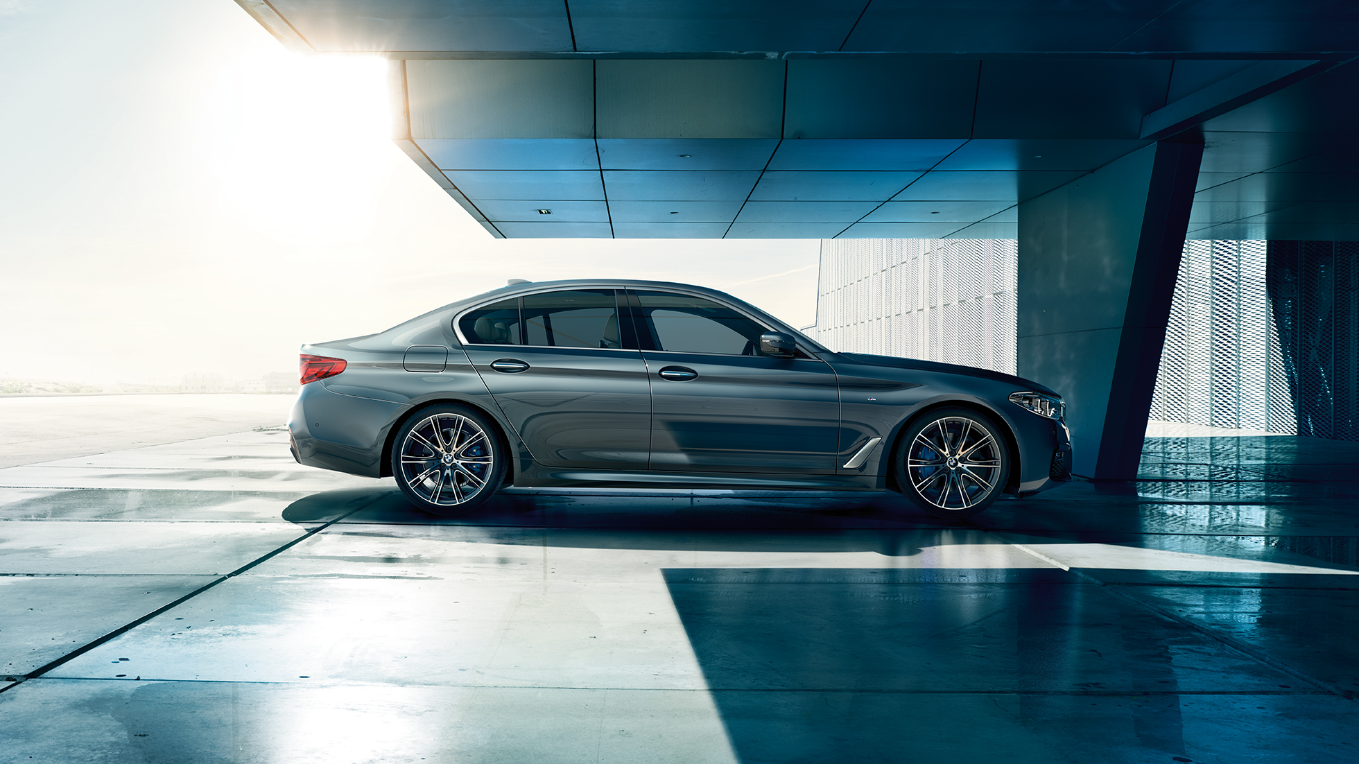 Sānskats, dizains, BMW 5. sērijas Sedan BMW 5. sērijas Sedan, 540i Sedan G30, metāliska Bluestone krāsa, sānskats