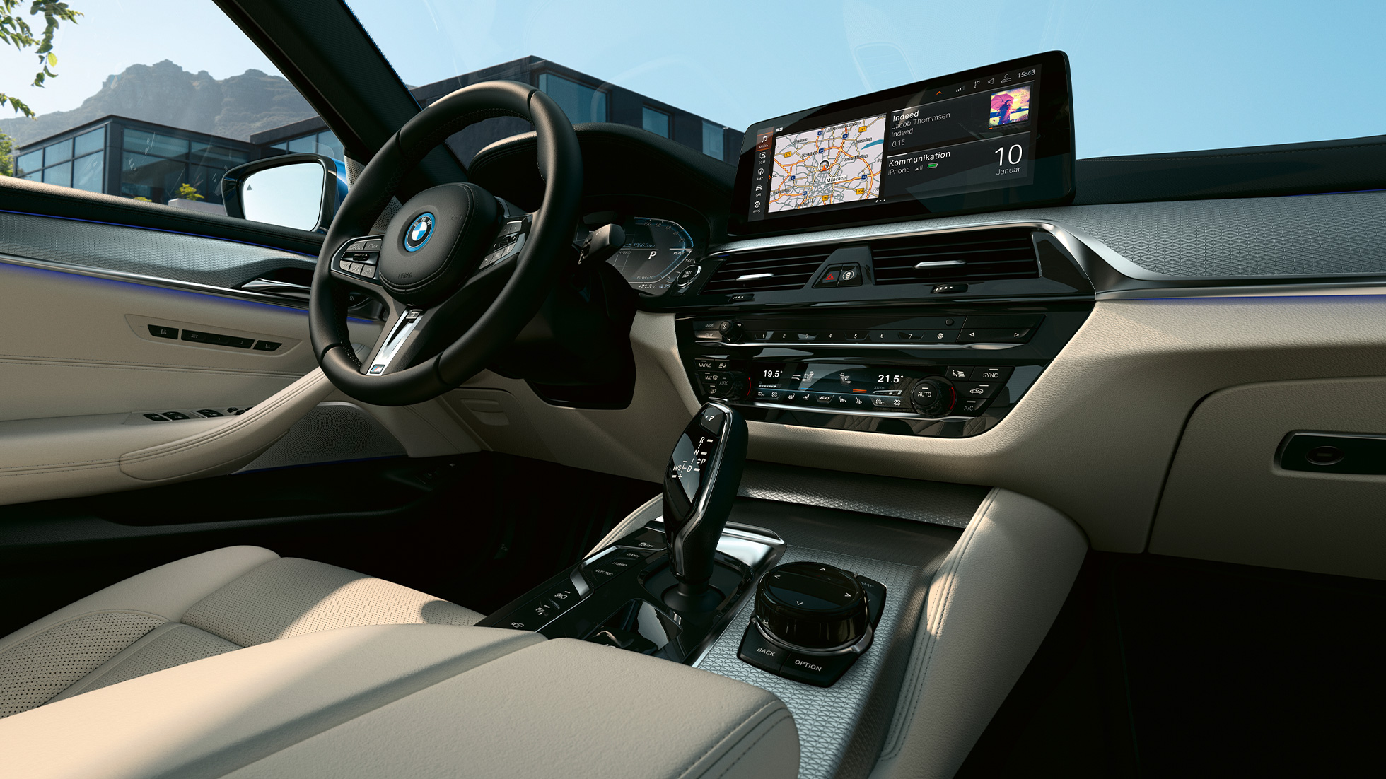 Salons, BMW 5. sērijas Sedan, G30 Vadības un sporta ādas stūre, BMW 5. sērijas Sedan, G30, atjaunināts, 2020, salons