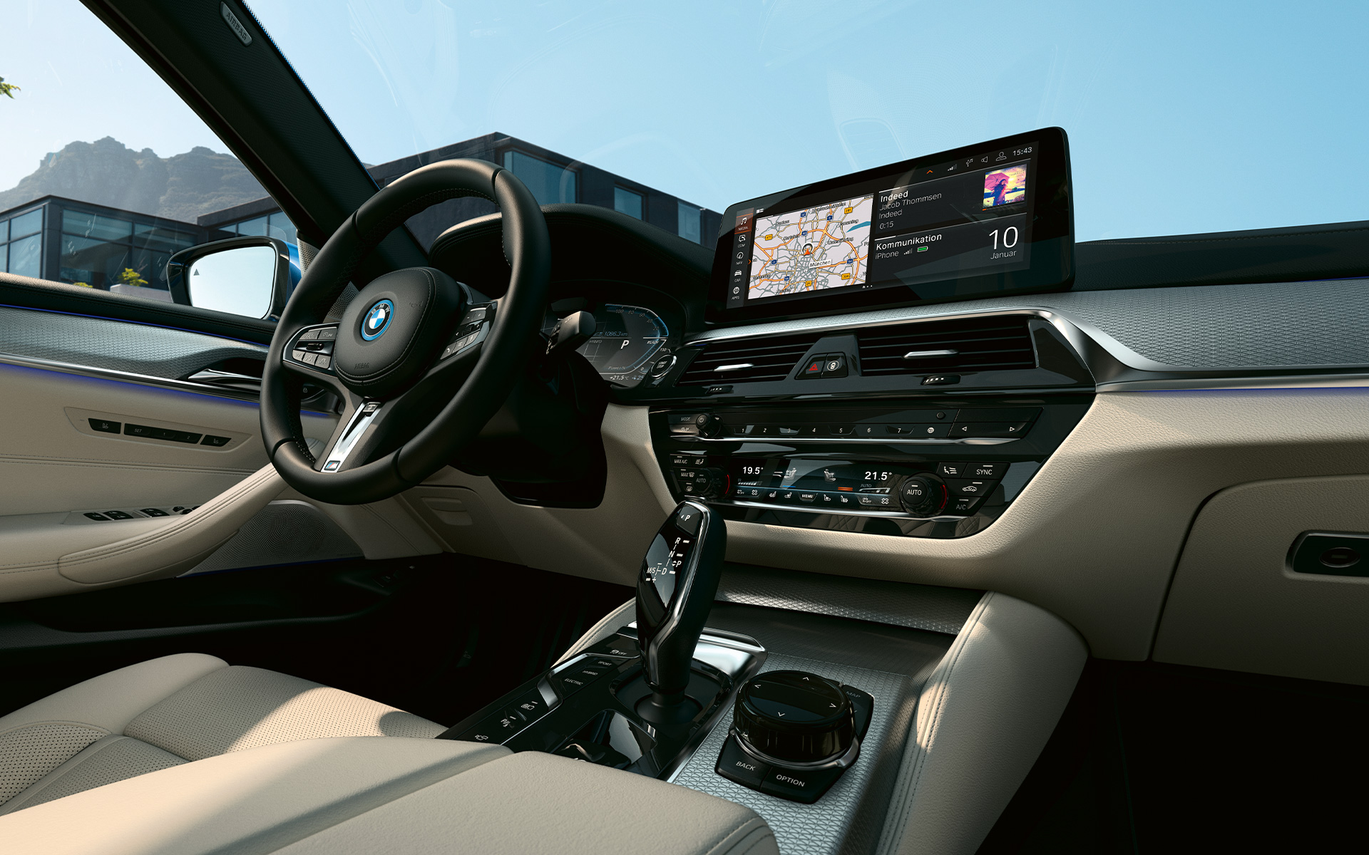 Salons, BMW 5. sērijas Sedan, G30 Vadības un sporta ādas stūre, BMW 5. sērijas Sedan, G30, atjaunināts, 2020, salons