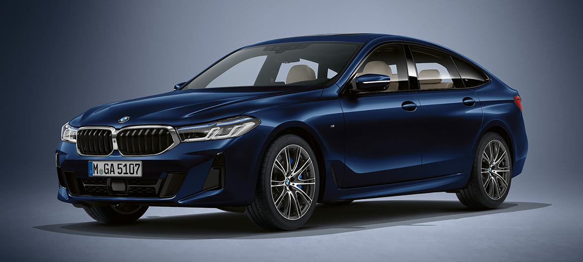BMW Individual krāsas apdare, metāliska Tansanite Blue krāsa, BMW 6. sērijas Gran Turismo, G32, 2020 BMW Individual krāsas apdare, metāliska Tansanite Blue krāsa, BMW 6. sērijas Gran Turismo, G32, 2020, trīs ceturtdaļu priekšpuses skats, stāvošs automobilis