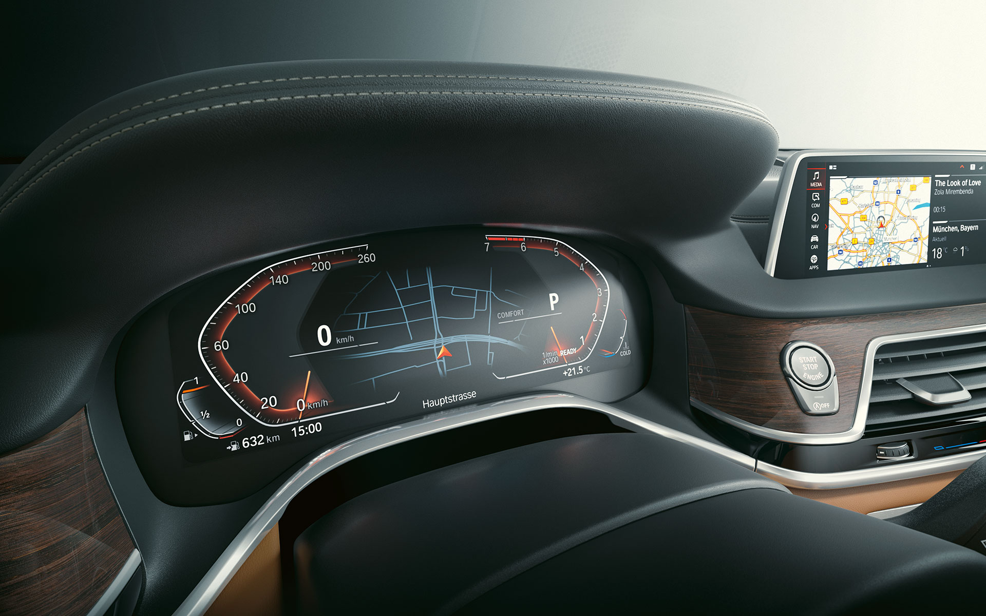 BMW 7. sērijas Sedan G11, G12, 2019, Live kokpita Professional tuvplāns