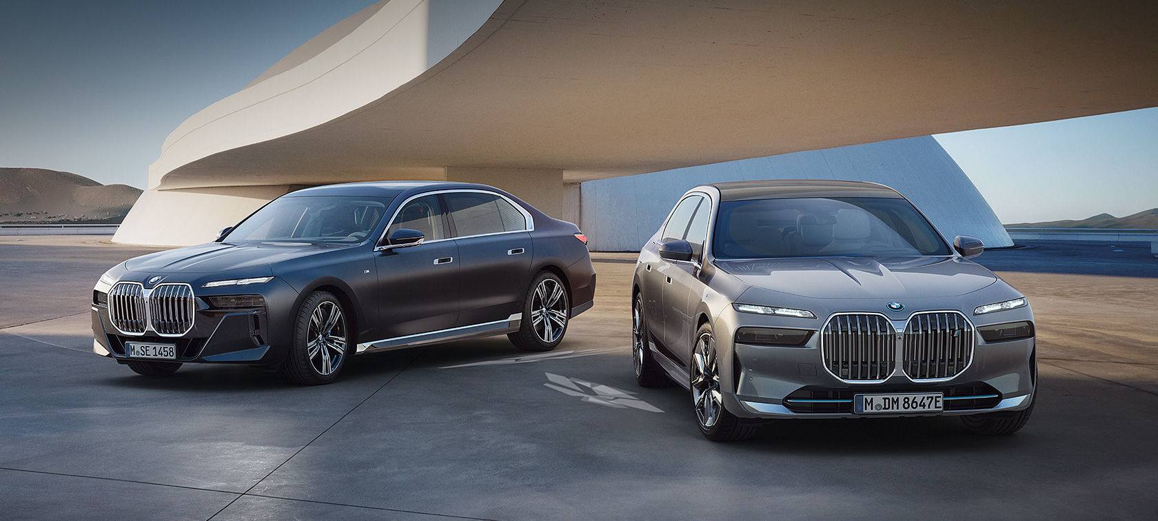 BMW 7. sērijas Sedan (G70), BMW i7 (G70), trīs ceturtdaļu priekšpuses skats BMW 7. sērijas Sedan (G70), BMW i7 (G70), trīs ceturtdaļu priekšpuses skats