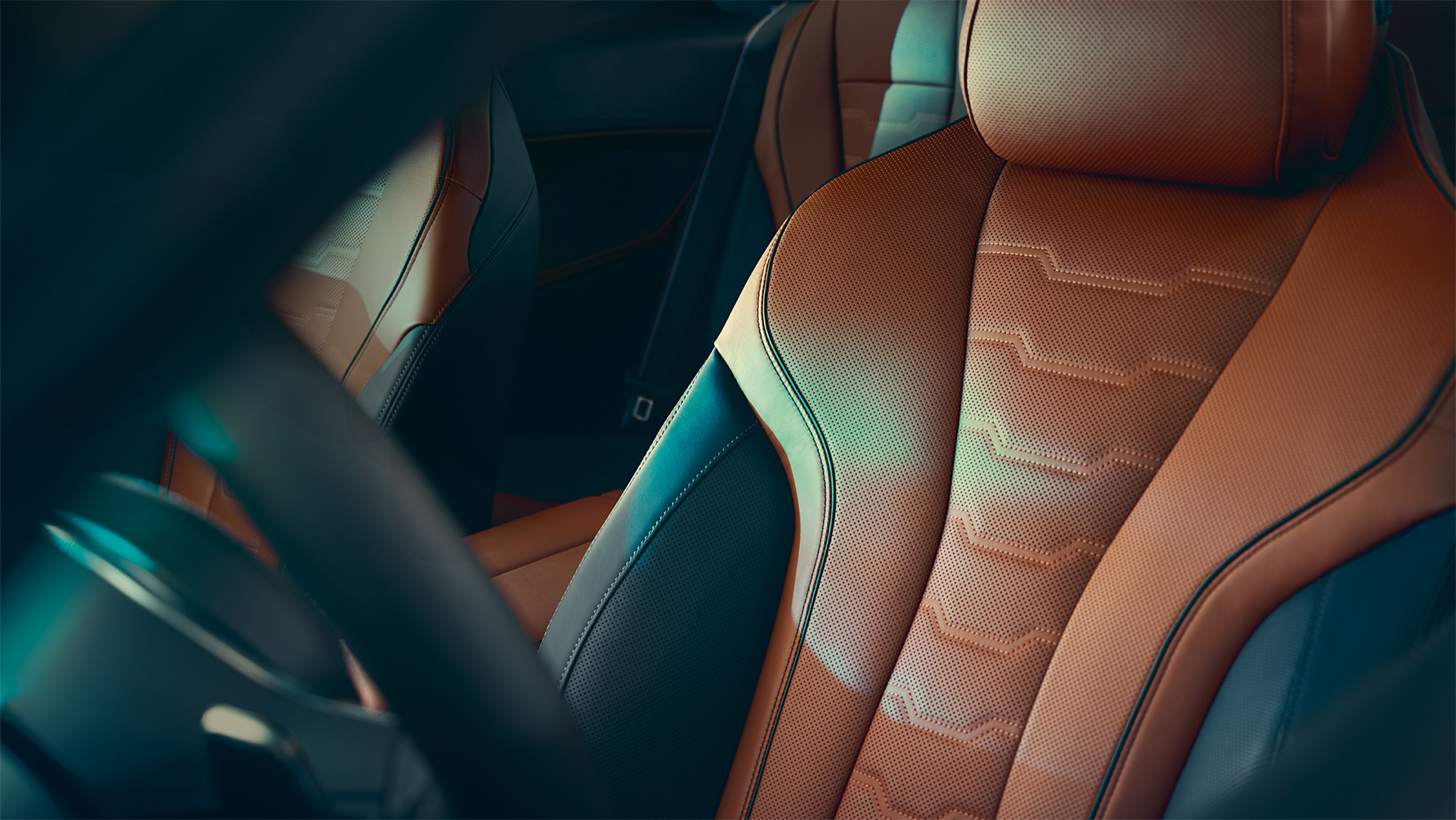 BMW 8. sērijas Coupé Daudzfunkciju sēdeklis BMW 8. sērijas Coupé Merino ādas daudzfunkciju sēdekļa tuvplāns.