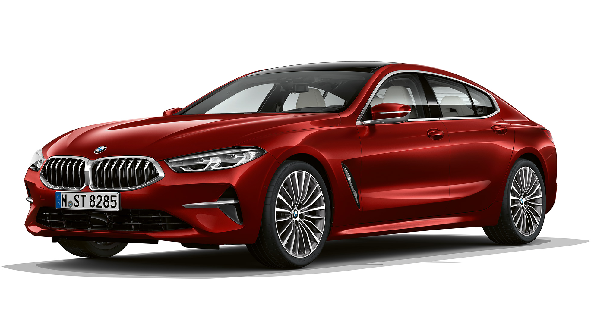 Bāzes modeļa trīs ceturtdaļu priekšējais skats BMW 8. sērijas Gran Coupé, bāzes modeļa trīs ceturtdaļu priekšējais skats