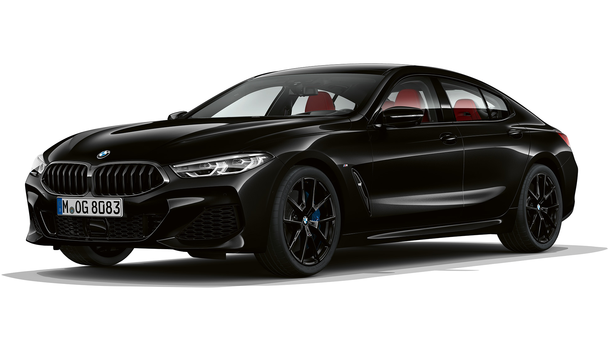 M sporta pakotne trīs ceturtdaļu skatā no priekšpuses BMW 8. sērijas Gran Coupé, M sporta pakotnes trīs ceturtdaļu priekšējais skats