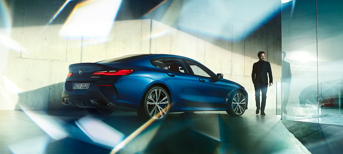 BMW Individual, trīs ceturtdaļu skats no aizmugures BMW 8. sērijas Gran Coupé, BMW Individual, trīs ceturtdaļu skats no aizmugures