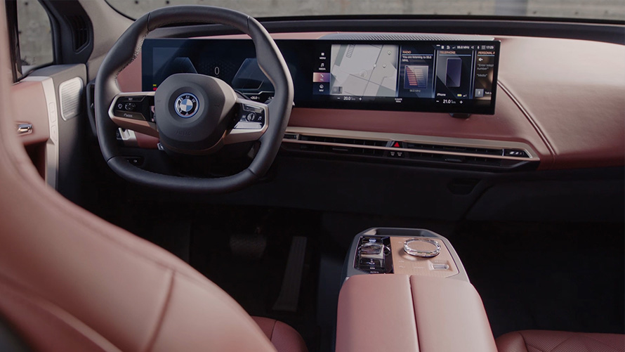 BMW iX i20, elektrisks SUV, salona akcenti, video BMW iX i20, 2021, elektrisks SUV, salona akcenti, video