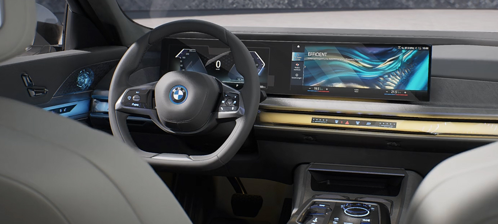 BMW i7 Sedan, G70, salona video BMW i7 Sedan, G70, salona dizaina akcentu video