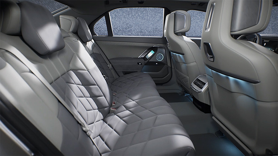 BMW i7 Sedan, G70, Private Lounge, video BMW i7 Sedan, G70, Private Lounge priekšpusē šajā video