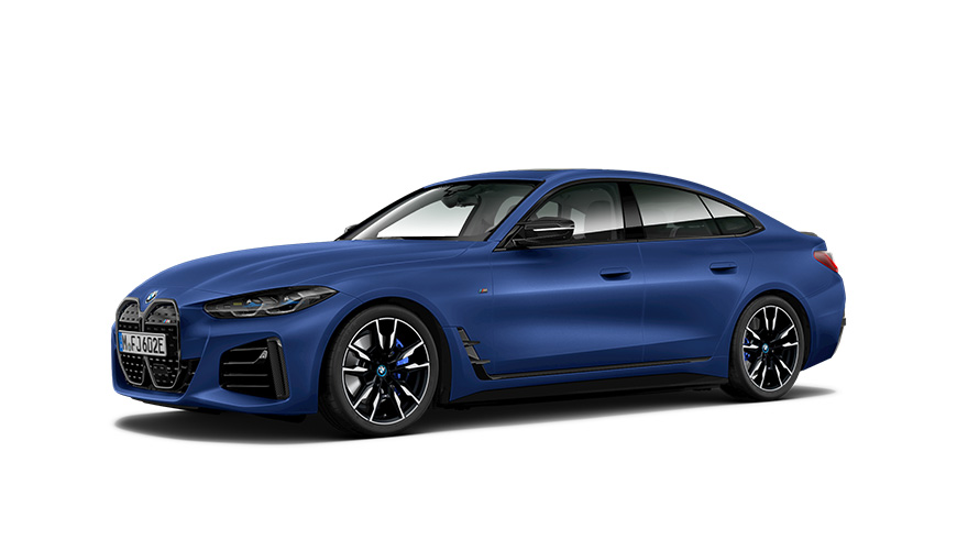 BMW i sērija, BMW i4, M50, G26, MP, trīs ceturtdaļu sānskats BMW i sērija, BMW i4, M50, G26, MP, trīs ceturtdaļu sānskats