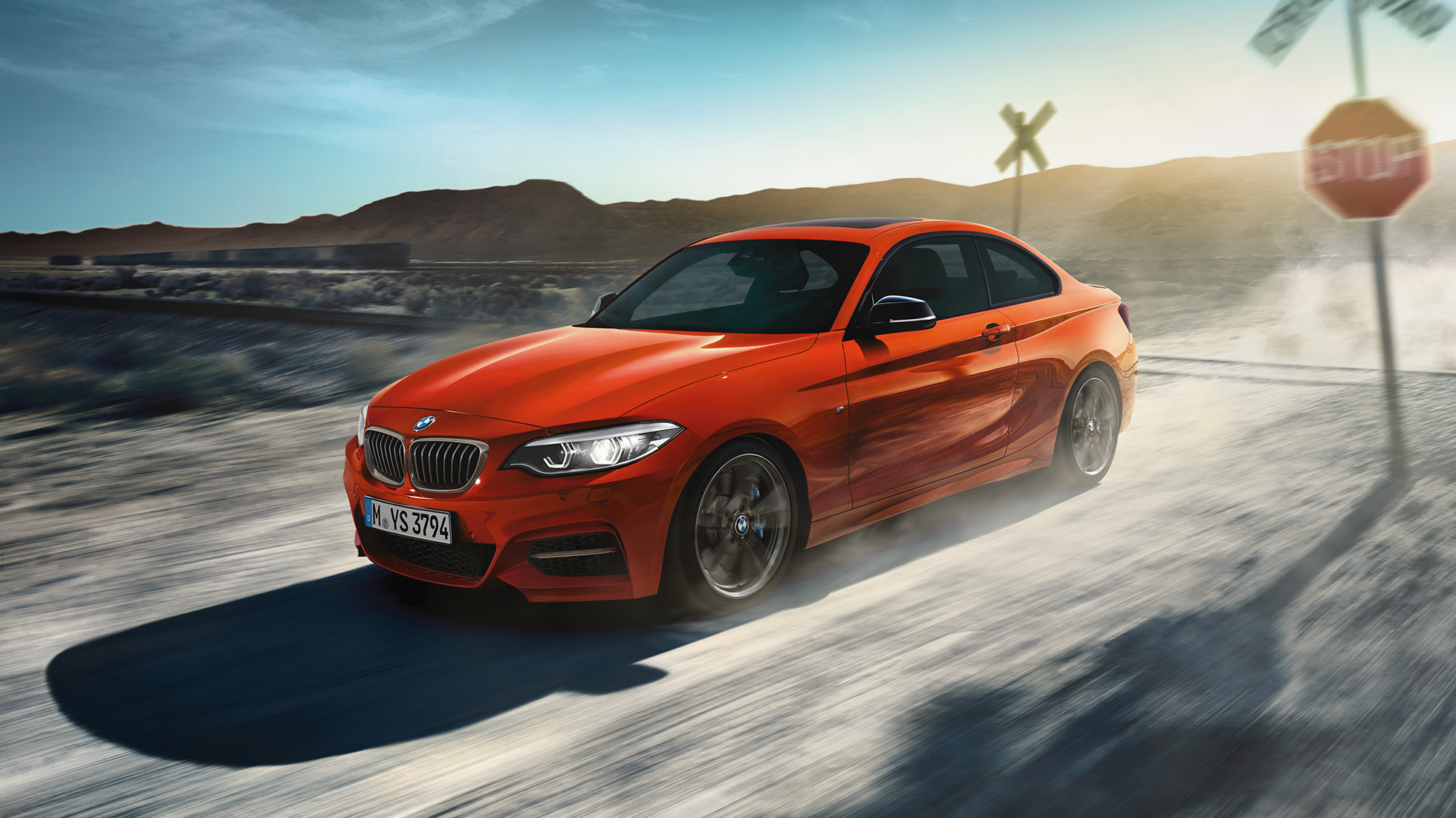 Dizains, BMW M240i Coupé Dizains, BMW M240i Coupé, F22, 2017, metāliska Sunset Orange krāsa, trīs ceturtdaļu priekšpuses skats