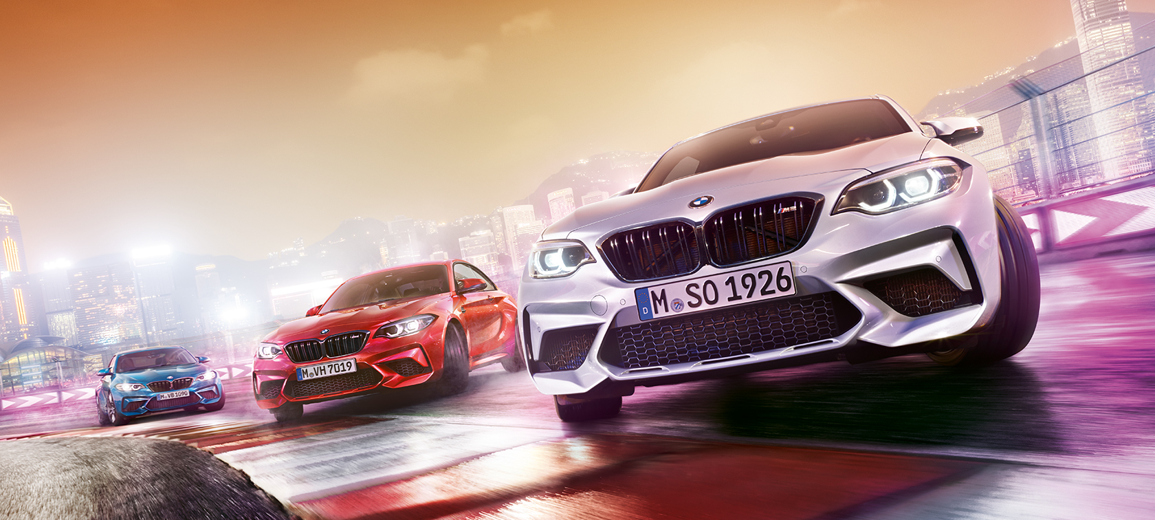 BMW M2 Competition dizains Dizains, BMW M2 Competition, F87, 2018, metāliska Hockenheim Silver krāsa, trīs ceturtdaļu priekšpuses skats