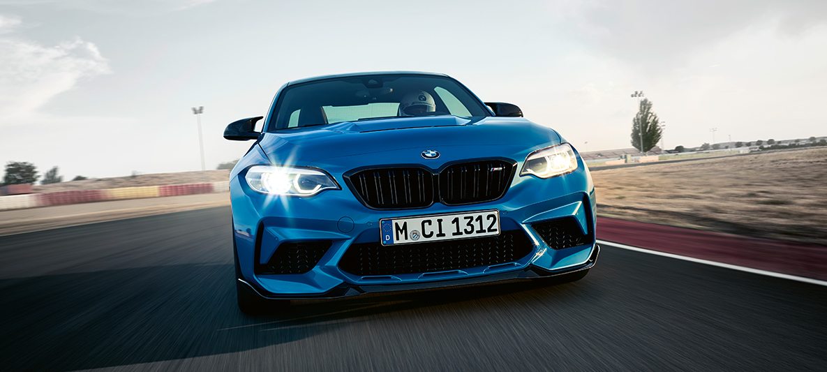 BMW M2 CS dizains Dizains, BMW M2 CS, F87, metāliska Misano Blue krāsa, priekšpuses skats