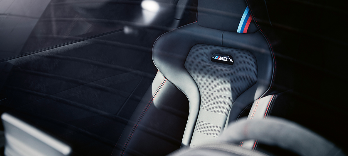 Sporta sēdekļi, BMW M2 CS Sporta sēdekļi, BMW M2 CS, F87, metāliska Misano Blue krāsa, detalizēts skats