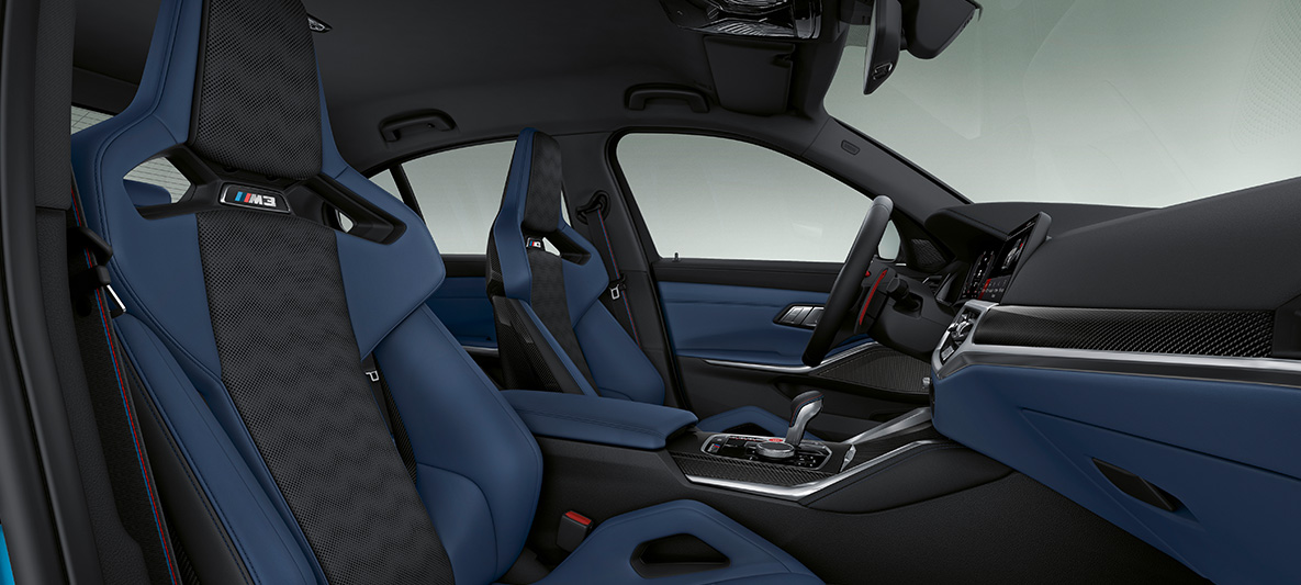 BMW Individual pilna Merino ādas apdare, Fiona Red/Black krāsa, BMW M3 Sedan 2020, G80, salons BMW Individual pilna Merino ādas apdare, Fiona Red/Black krāsa, BMW M3 Sedan, G80, 2020, salons