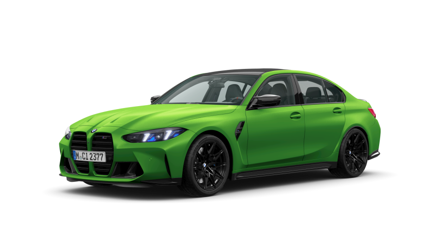 BMW M3 Competition Sedan Frozen Tampa Bay Green krāsā, ārskats BMW M3 Competition Sedan Frozen Tampa Bay Green krāsā, ārskats