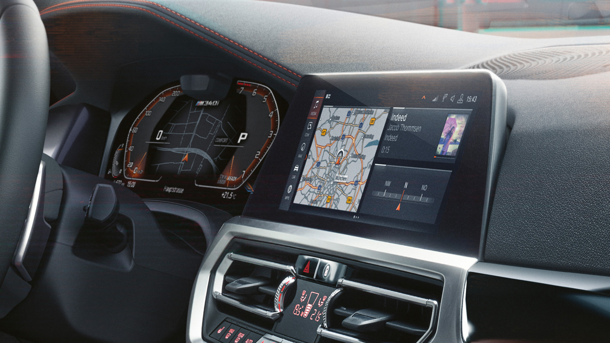 Kokpita dizains BMW M340i xDrive Touring, kokpita dizains
