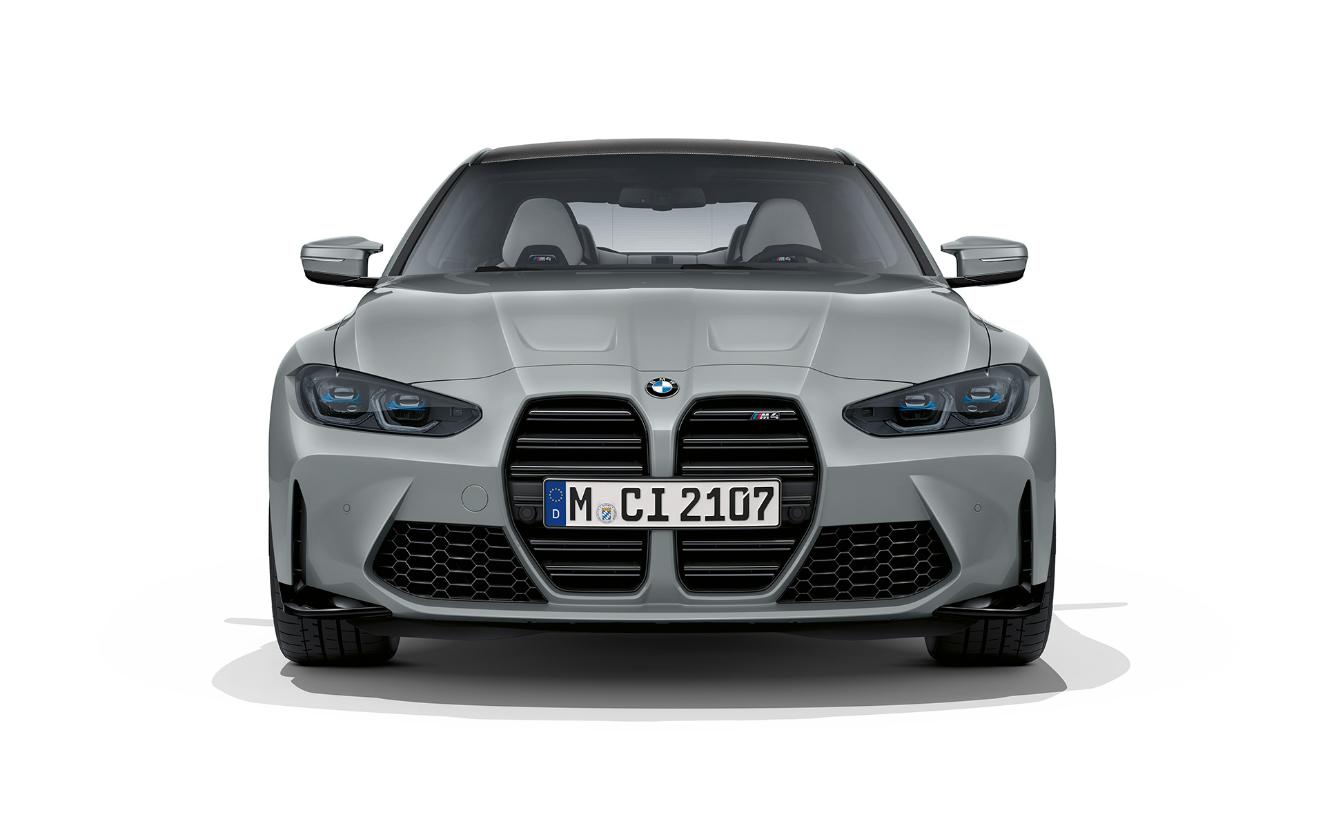 BMW M4 xDrive Coupé, G82, 2020, metāliska Brooklyn Grey krāsa, priekšpuses skats