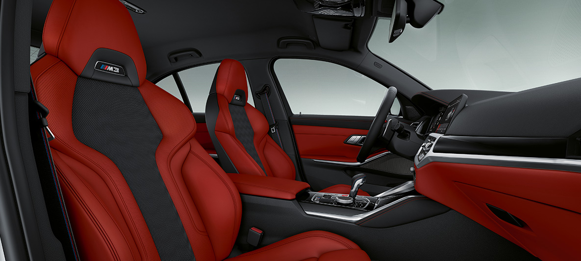 BMW Individual pilna Merino ādas apdare, Fiona Red/Black krāsa, BMW M4 Coupé 2020, G82, salons BMW Individual pilna Merino ādas apdare, Fiona Red/Black krāsa, BMW M4 Coupé, G82, 2020, salons