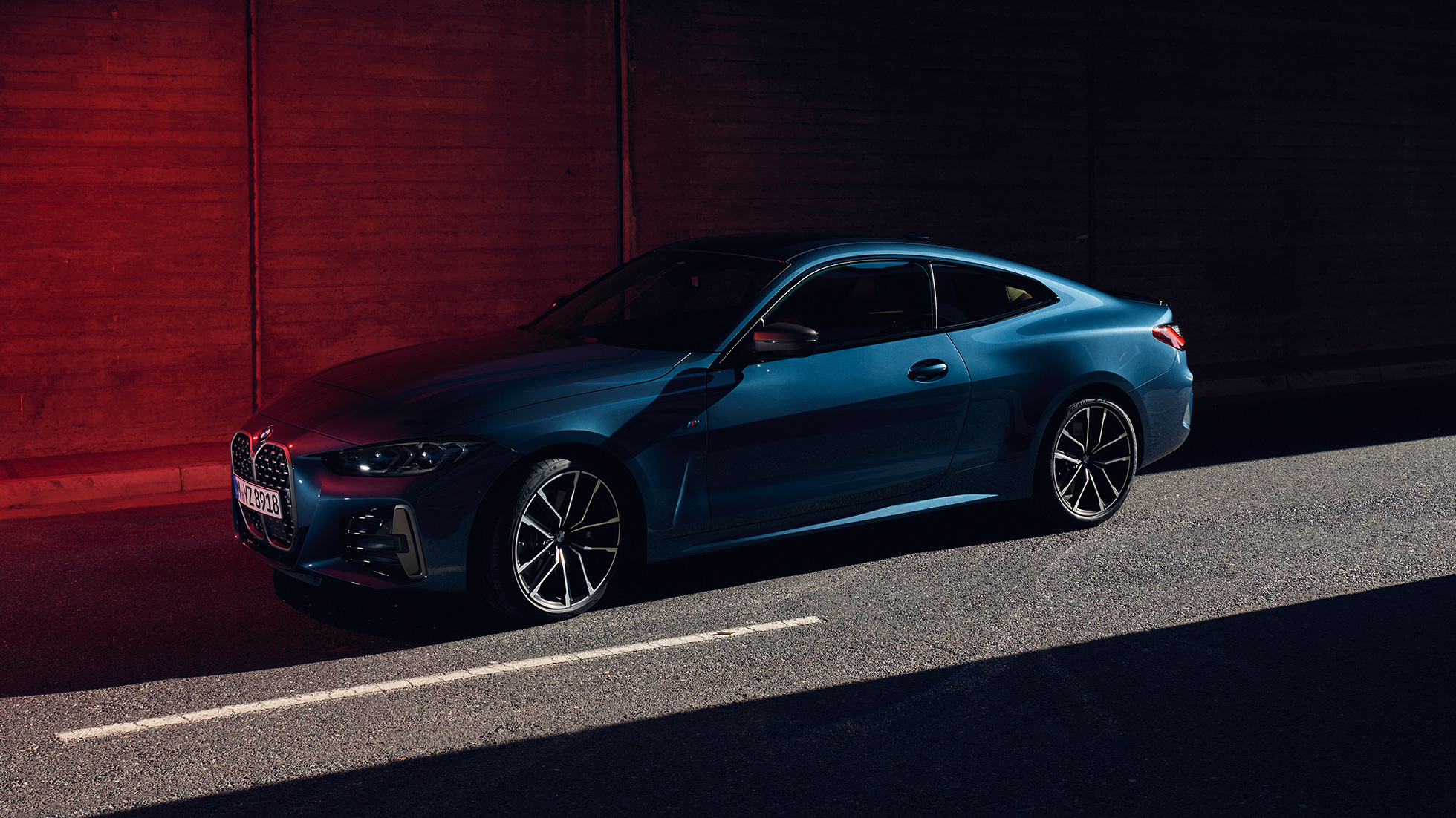 Sānskats, jumta līnija, BMW M440i xDrive Coupé, G22, 2020 BMW M440i xDrive Coupé, metāliska Arctic Race Blue krāsa, G22, 2020, sānskats, jumta līnija